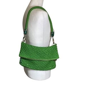 The Sak Green Crochet Shoulder Bag / Clutch – Rare Sequin Accent - Super cute!!!